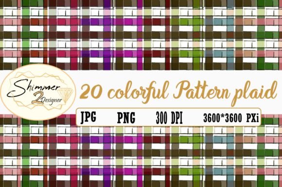 20 Colorful Plaids Patterns PAT Files