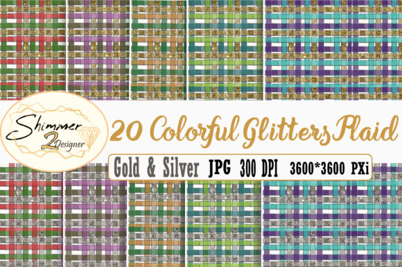 20 Glitters Plaid Patterns Gold Silver: A Versatile Design Resource