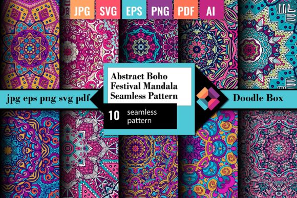 Abstract Boho Festival Mandala Patterns: A Creative Resource for Design Enthusiasts