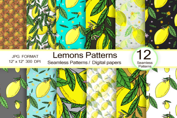 Discover the Beauty of Lemons Patterns: Modern Digital Papers for Creative Expression