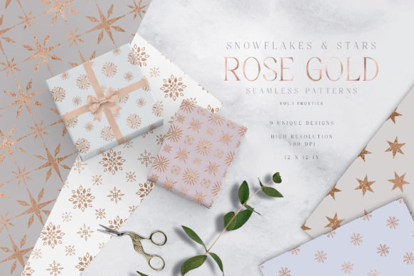 Discover the Magic of Rose Gold Snowflakes and Stars Patterns