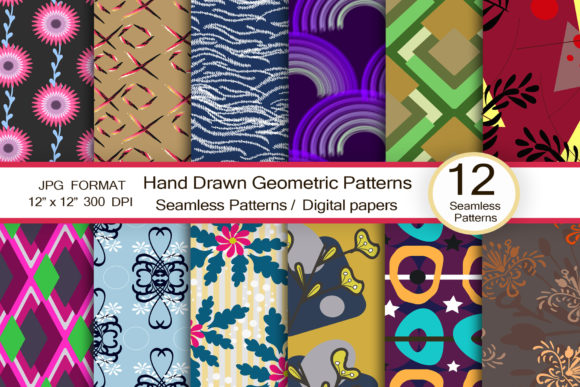 Hand Drawn Geometric Patterns for Creative Design