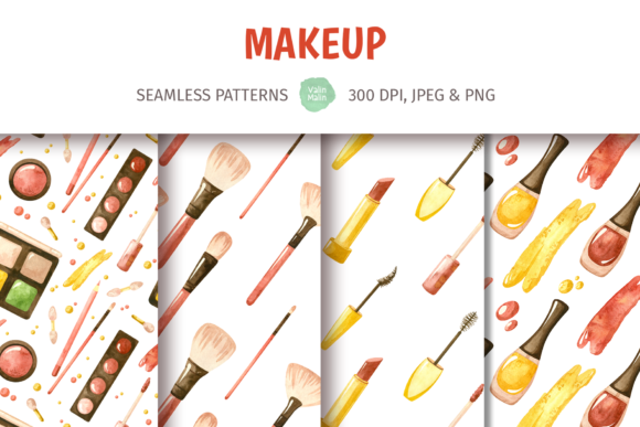 Makeup - Watercolor Seamless Patterns: A Creative Tool for Designers and Artists