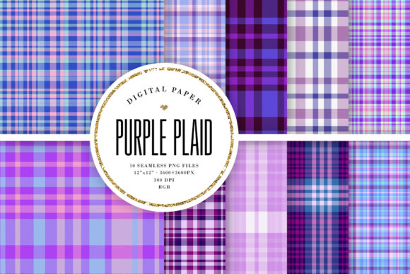 Purple Plaid Seamless Patterns