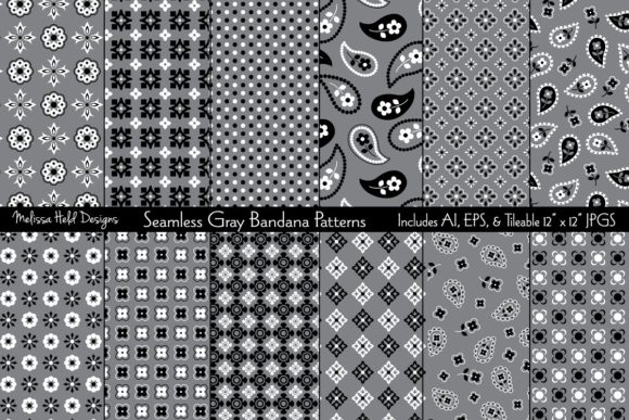 Seamless Gray Bandana Patterns for Creative Designers