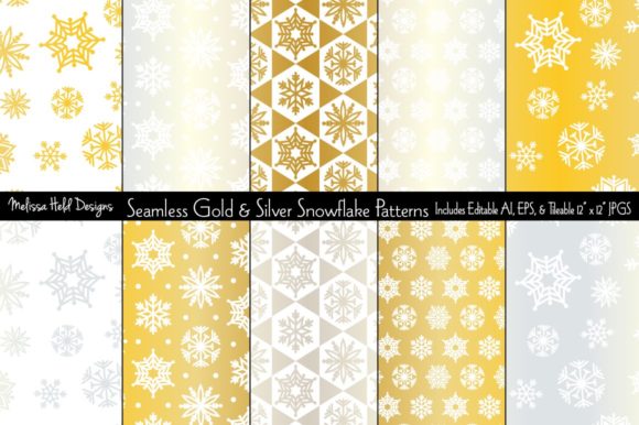 Silver Gold SeamlessSnowflake Patterns