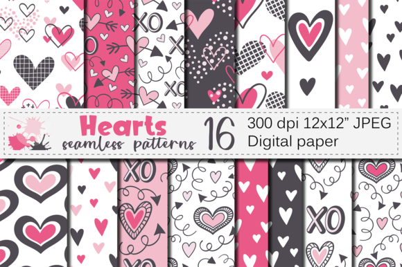 Valentine Hearts Seamless Patterns: A Creative Resource for Designers and Crafters
