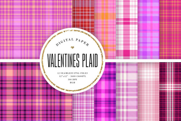 Valentines Day Seamless Plaid Patterns