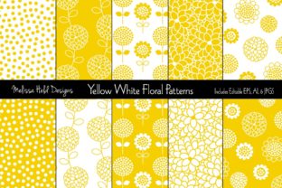 Yellow White Floral Patterns